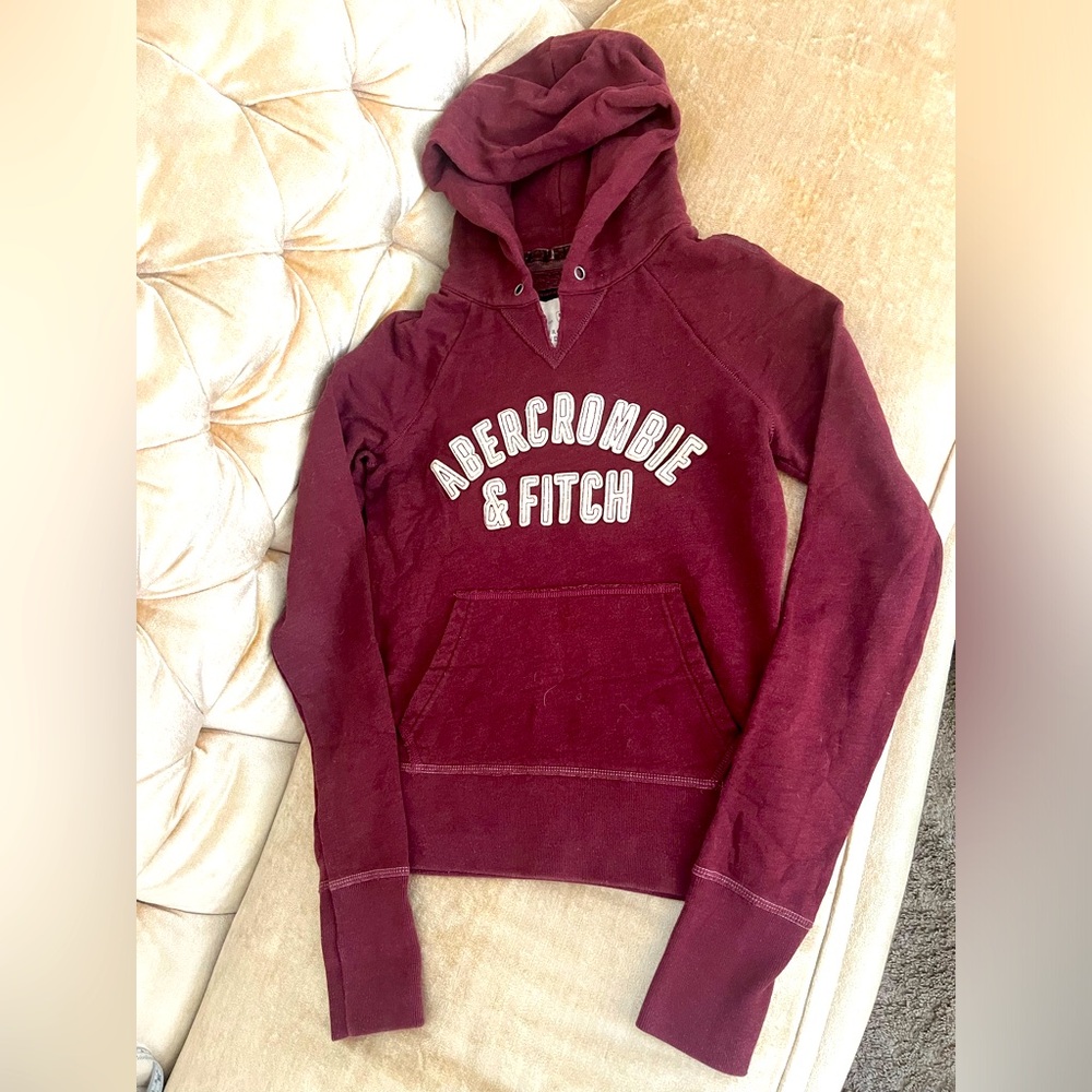 Y2K Viral Vintage Abercrombie & Fitch A&F Logo Print HOODED SWEATSHIRT Cotton